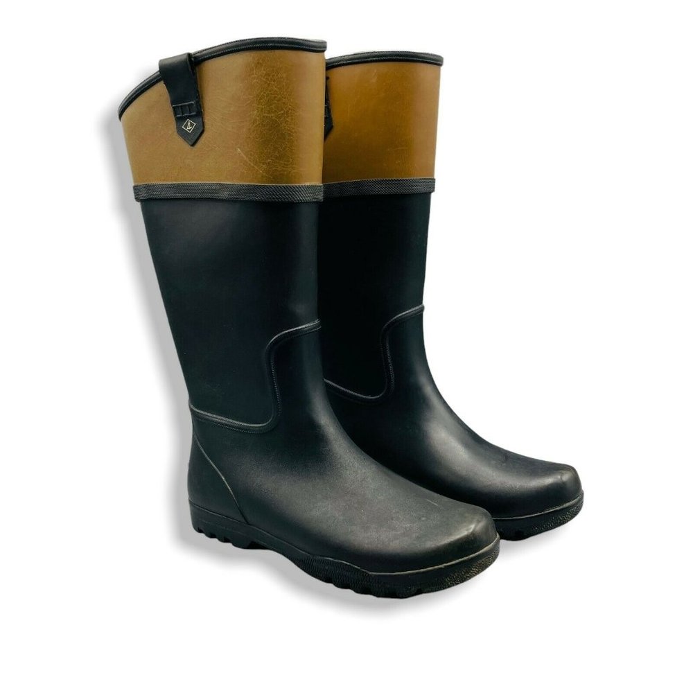 Sperry Nellie Kate Rain Boots Women Black 8 Winter Rubber Outdoor Waterproof